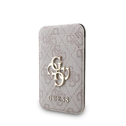 Guess Orijinal Lisanslı PU Deri 4G Desenli Metal Büyük 4G ve Yazı Logolu Standlı Magnetik Kartlık