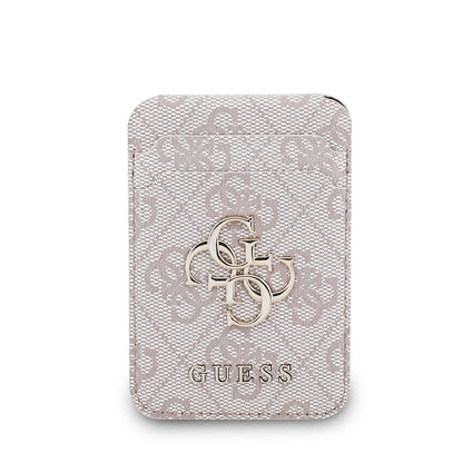 Guess Orijinal Lisanslı PU Deri 4G Desenli Metal Büyük 4G ve Yazı Logolu Standlı Magnetik Kartlık