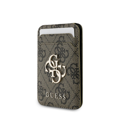 Guess Orijinal Lisanslı PU Deri 4G Desenli Metal Büyük 4G ve Yazı Logolu Standlı Magnetik Kartlık