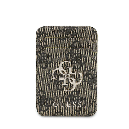Guess Orijinal Lisanslı PU Deri 4G Desenli Metal Büyük 4G ve Yazı Logolu Standlı Magnetik Kartlık