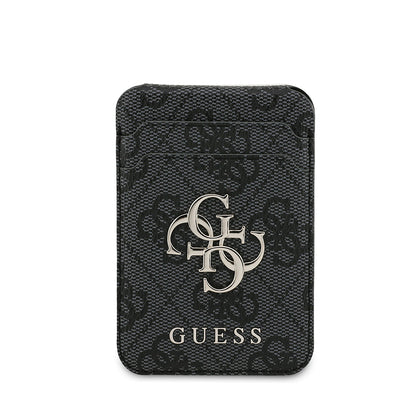 Guess Orijinal Lisanslı PU Deri 4G Desenli Metal Büyük 4G ve Yazı Logolu Standlı Magnetik Kartlık
