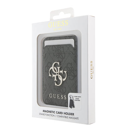 Guess Orijinal Lisanslı PU Deri 4G Desenli Metal Büyük 4G ve Yazı Logolu Standlı Magnetik Kartlık