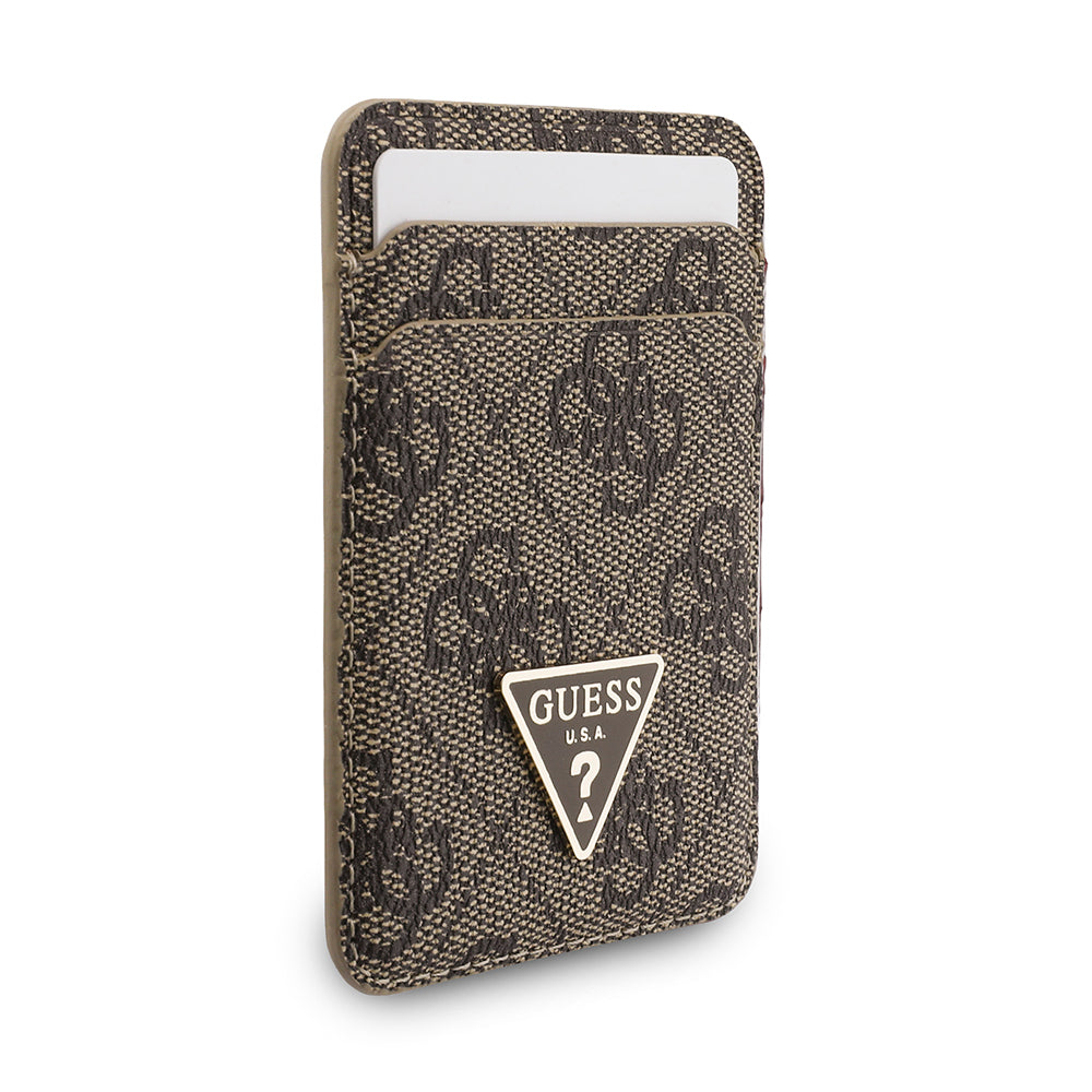 Guess Orijinal Lisanslı 2in1 Bilek Askı İpli 4G Desenli Metal Üçgen Logolu Magnetik Kartlık