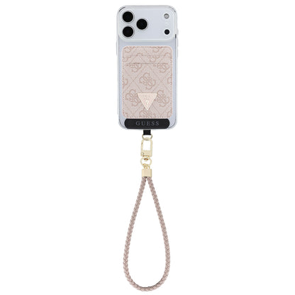 Guess Orijinal Lisanslı 2in1 Bilek Askı İpli 4G Desenli Metal Üçgen Logolu Magnetik Kartlık