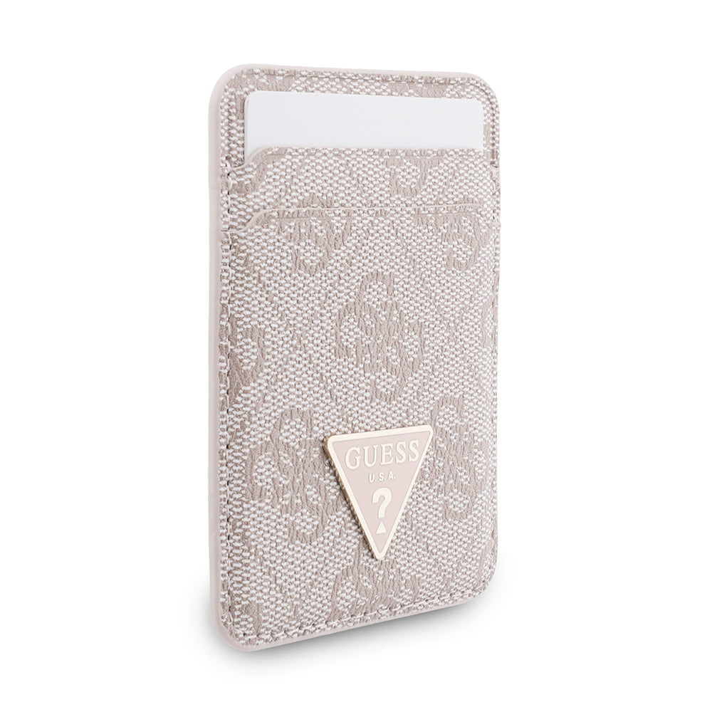 Guess Orijinal Lisanslı 2in1 Bilek Askı İpli 4G Desenli Metal Üçgen Logolu Magnetik Kartlık