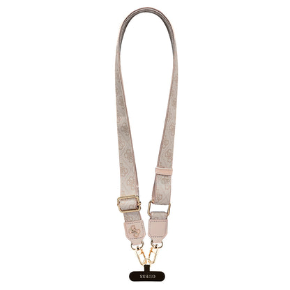 Guess Orijinal Lisanslı 4G Desen ve Metal Logolu Çapraz Vücut Telefon Askı Kayışı 150cm