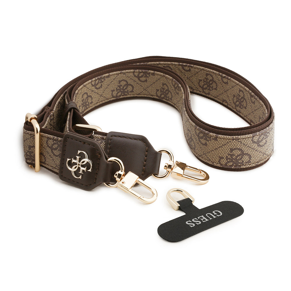 Guess Orijinal Lisanslı 4G Desen ve Metal Logolu Çapraz Vücut Telefon Askı Kayışı 150cm