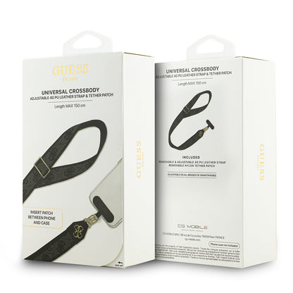 Guess Orijinal Lisanslı 4G Desen ve Metal Logolu Çapraz Vücut Telefon Askı Kayışı 150cm