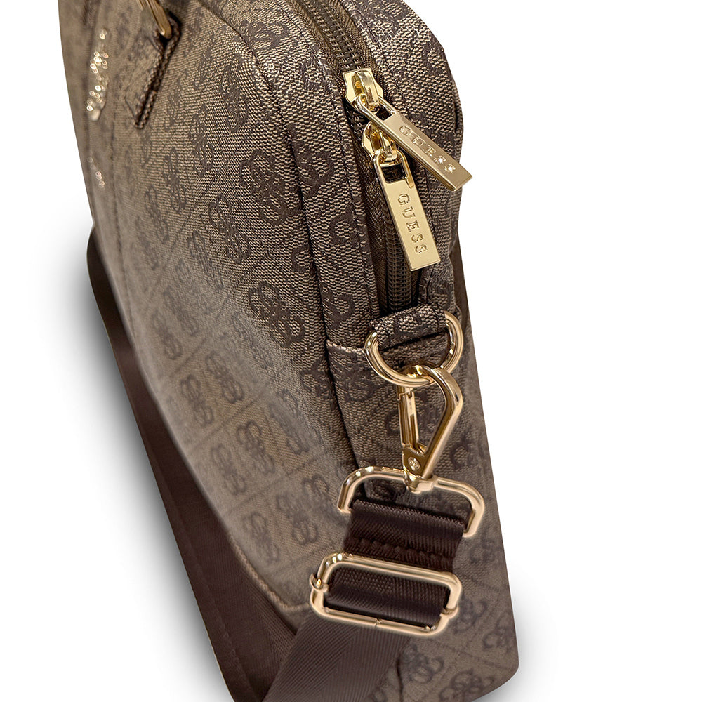 Guess Orijinal Lisanslı 4G Desenli Büyük 4G Logolu Omuz Askılı 15 inç Laptop Çantası