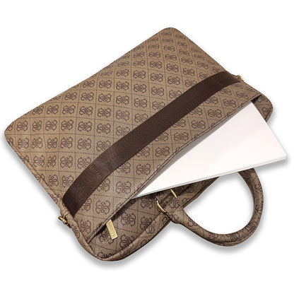 Guess Orijinal Lisanslı 4G Desenli Büyük 4G Logolu Omuz Askılı 15 inç Laptop Çantası