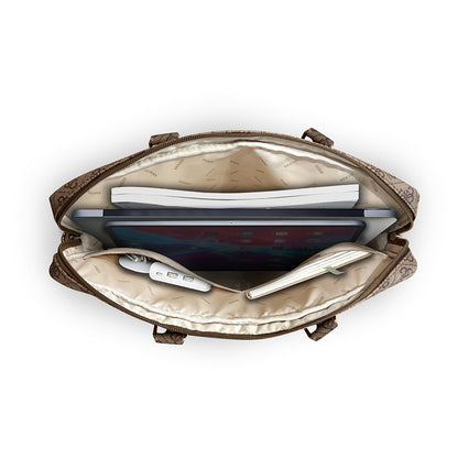 Guess Orijinal Lisanslı 4G Desenli Büyük 4G Logolu Omuz Askılı 15 inç Laptop Çantası