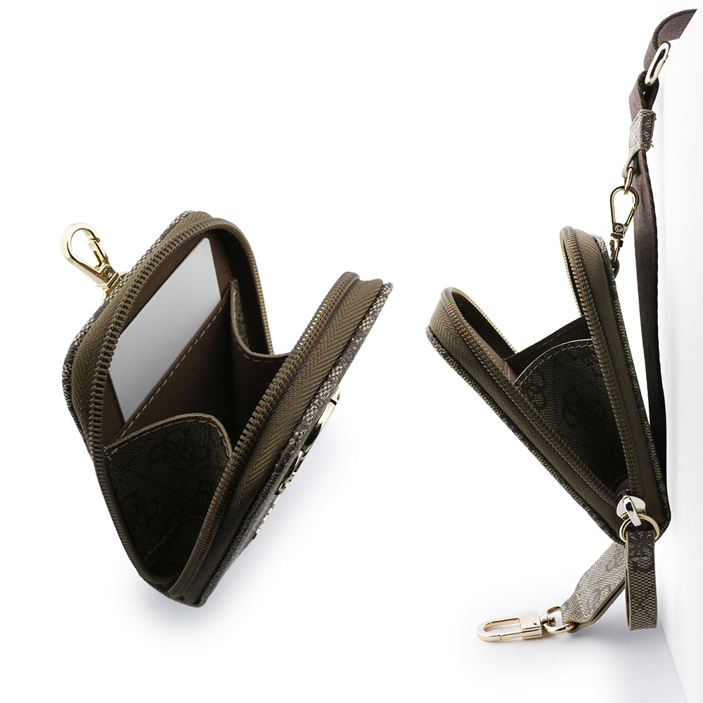 Guess Orijinal Lisanslı 4G Desenli Büyük Metal Logolu Omuz Askılı Purse El Çantası