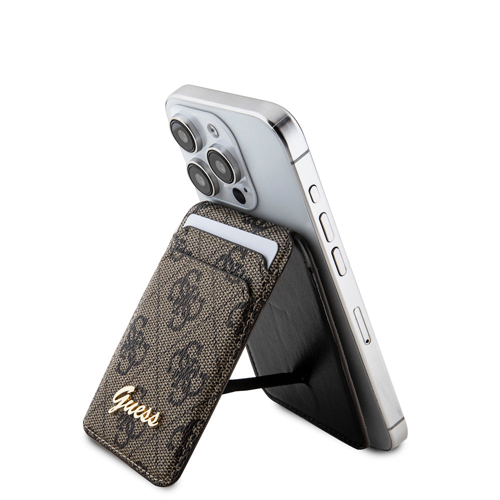 Guess Orijinal Lisanslı 4G Desenli Metal Script Logolu Magnetik Kartlık