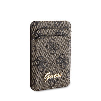 Guess Orijinal Lisanslı 4G Desenli Metal Script Logolu Magnetik Kartlık