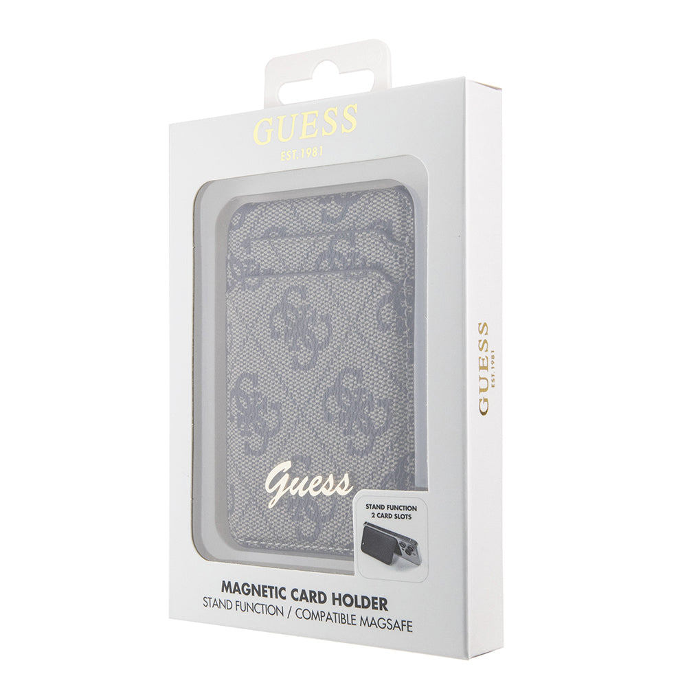 Guess Orijinal Lisanslı 4G Desenli Metal Script Logolu Magnetik Kartlık