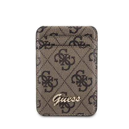 Guess Orijinal Lisanslı 4G Desenli Metal Script Logolu Magnetik Kartlık