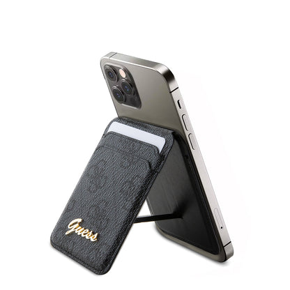 Guess Orijinal Lisanslı 4G Desenli Metal Script Logolu Magnetik Kartlık