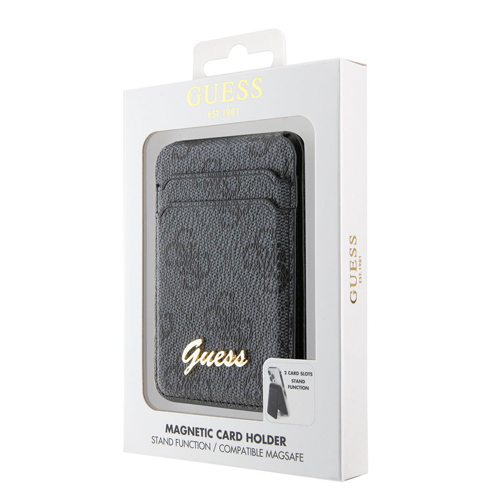 Guess Orijinal Lisanslı 4G Desenli Metal Script Logolu Magnetik Kartlık