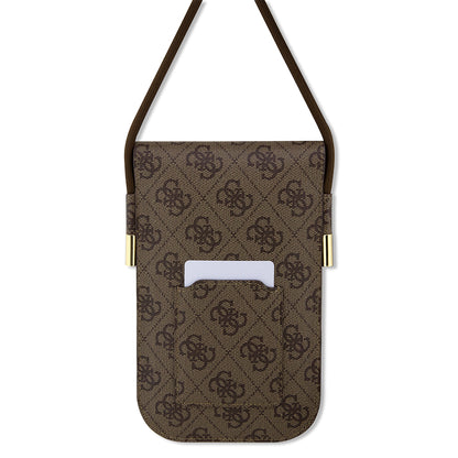 Guess Orijinal Lisanslı 4G Desenli Metal Yazı Logolu Askılı Mıknatıs Kılıflı Çanta