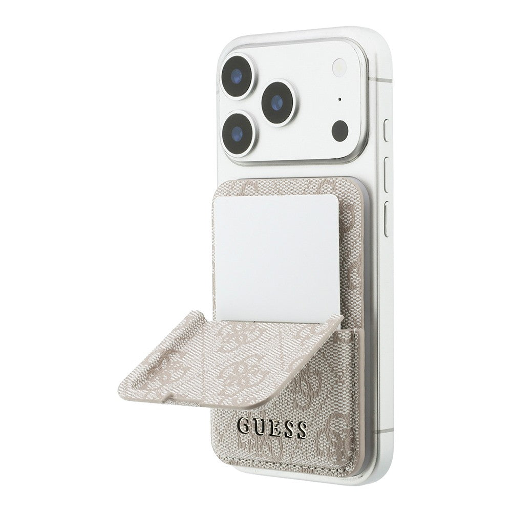 Guess Orijinal Lisanslı 4G Desenli Yazı Logolu Pop-up Magnetik Standlı PU Kartlık