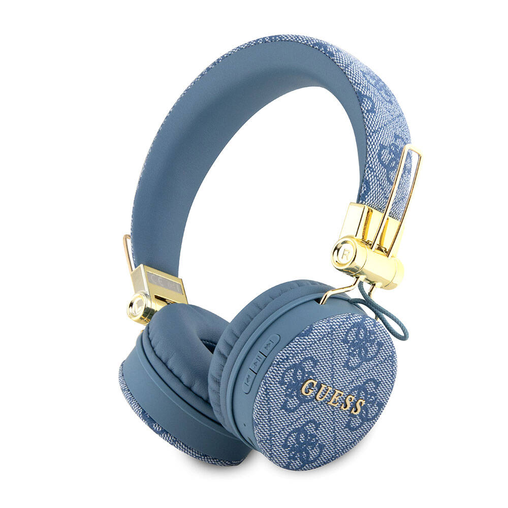 Guess Orijinal Lisanslı 4G Metal Logo PU Deri Ayarlanabilir Kulak Üstü Bluetooth Kulaklık