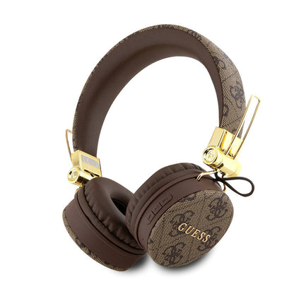 Guess Orijinal Lisanslı 4G Metal Logo PU Deri Ayarlanabilir Kulak Üstü Bluetooth Kulaklık