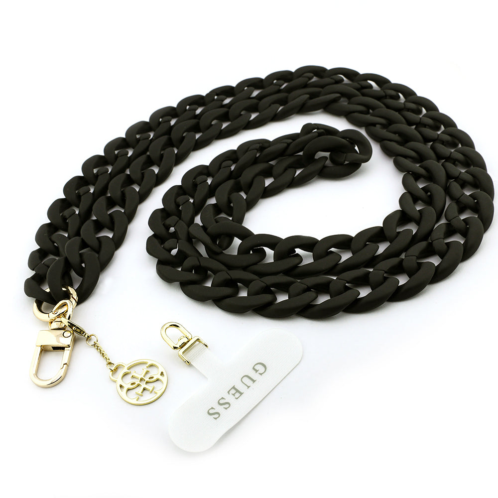 Guess Orijinal Lisanslı 4G Metal Logolu Büyük Zincirli Çapraz Vücut Telefon Askı Kayışı 120cm