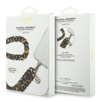 Guess Orijinal Lisanslı 4G Metal Logolu Büyük Zincirli Çapraz Vücut Telefon Askı Kayışı 120cm