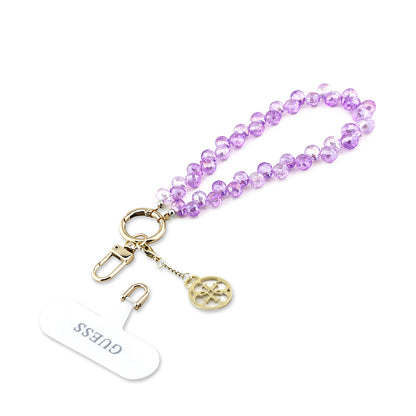 Guess Orijinal Lisanslı 4G Metal Logolu Kristal Taşlı Telefon Bilek Askı Zinciri