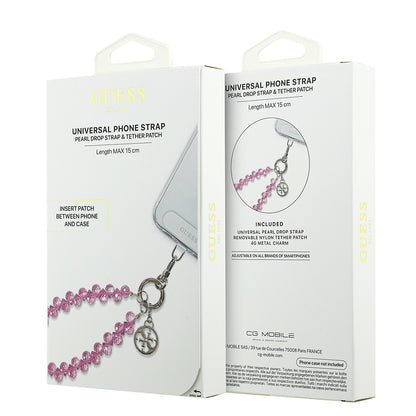Guess Orijinal Lisanslı 4G Metal Logolu Kristal Taşlı Telefon Bilek Askı Zinciri