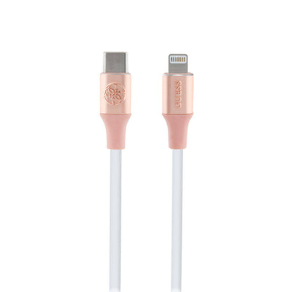 Guess Orijinal Lisanslı 4G ve Yazı Logolu Aydınlatmalı Kablo Ucu Hızlı Şarj Özellikli Type-C To Lightning PD Kablo 3A 1.5m