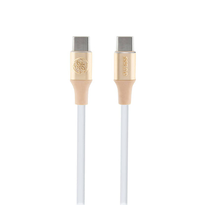 Guess Orijinal Lisanslı 4G ve Yazı Logolu Aydınlatmalı Kablo Ucu Hızlı Şarj Özellikli Type-C To Type-C PD Kablo 3A 1.5m