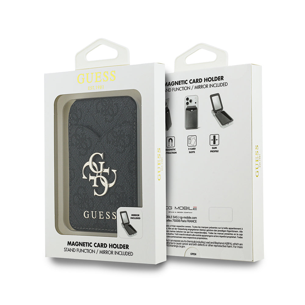 Guess Orijinal Lisanslı Aynalı Metal Büyük 4G Logolu Standlı Magnetik Kartlık