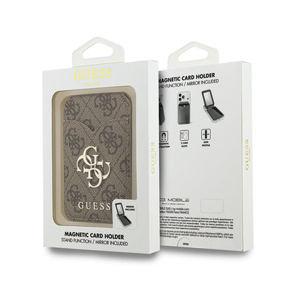 Guess Orijinal Lisanslı Aynalı Metal Büyük 4G Logolu Standlı Magnetik Kartlık