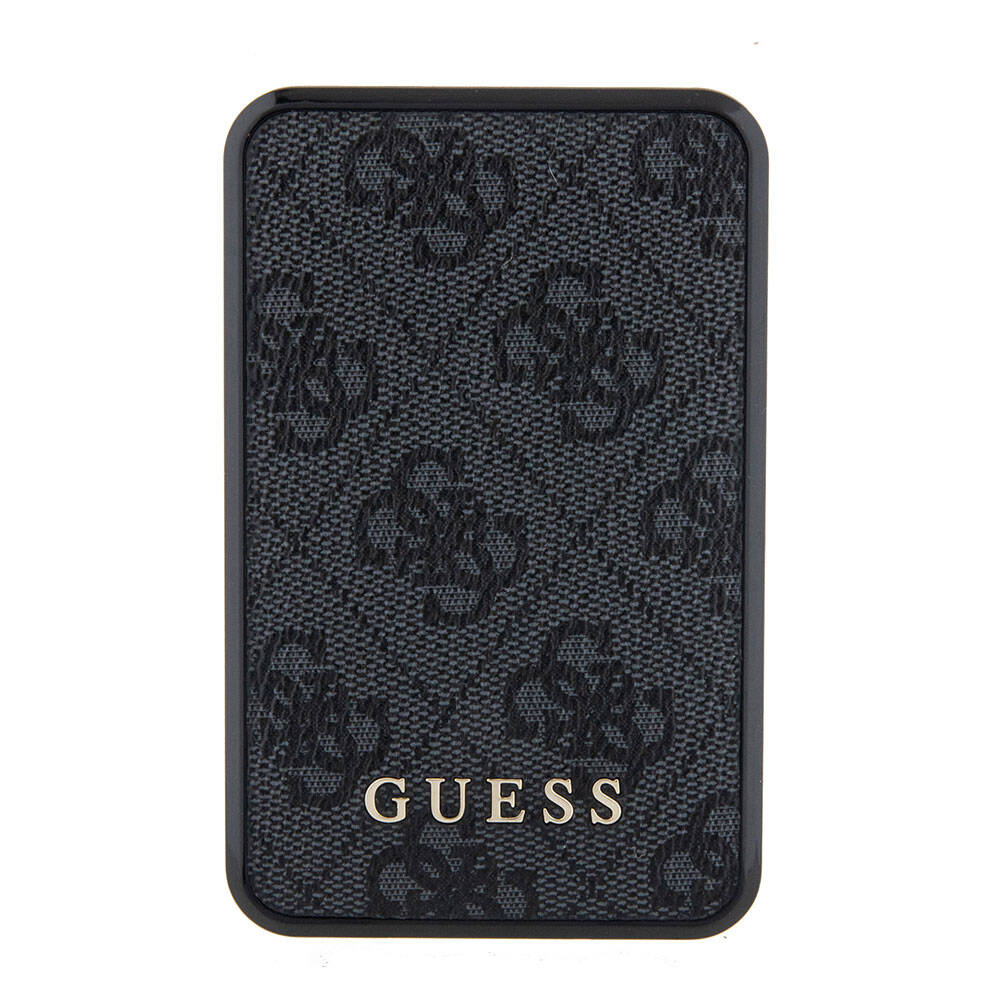 Guess Orijinal Lisanslı Dijital Led Göstergeli PU Deri 4G Desenli Metal Yazı Logolu Powerbank 10000mAh 18W