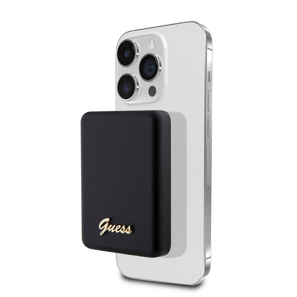 Guess Orijinal Lisanslı M-safe Şarj Özellikli Metal Yazı Logolu Powerbank 5000mAh 15W
