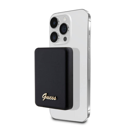 Guess Orijinal Lisanslı M-safe Şarj Özellikli Metal Yazı Logolu Powerbank 5000mAh 15W