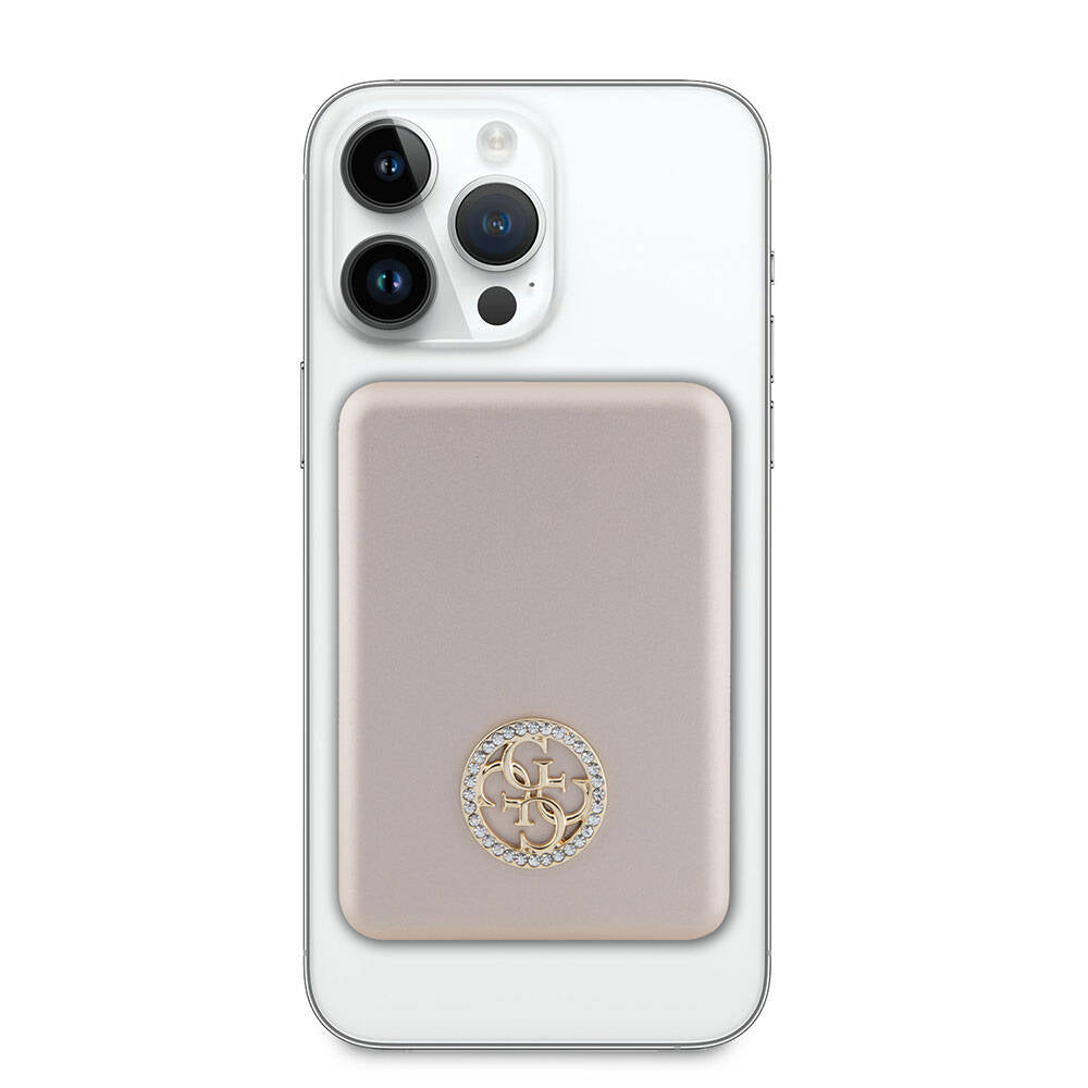 Guess Orijinal Lisanslı M-safe Şarj Özellikli Taşlı 4G Logolu Powerbank 3000mAh 5W