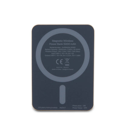 Guess Orijinal Lisanslı M-safe Şarj Özellikli Taşlı 4G Logolu Powerbank 5000mAh 15W
