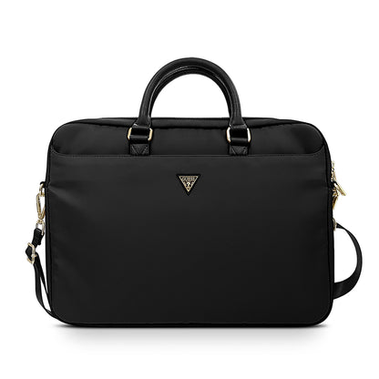 Guess Orijinal Lisanslı Naylon Kumaş Metal Üçgen Logolu Omuz Askılı 15-16 inç Laptop Çantası