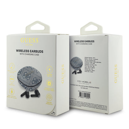 Guess Orijinal Lisanslı PU 4G Desenli Klasik Metal Yazı Logolu TWS Kulak İçi Bluetooth Kulaklık
