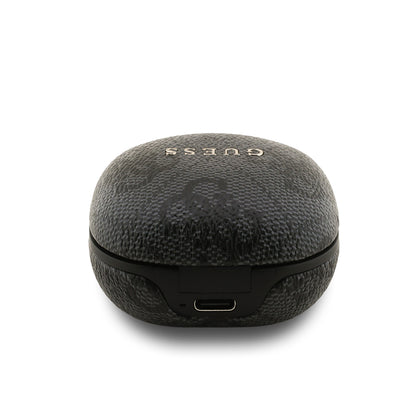 Guess Orijinal Lisanslı PU 4G Desenli Klasik Metal Yazı Logolu TWS Kulak İçi Bluetooth Kulaklık