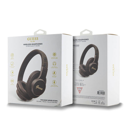 Guess Orijinal Lisanslı PU 4G Desenli Metal Yazı Logolu Tone On Tone Kulak Üstü Bluetooth Kulaklık