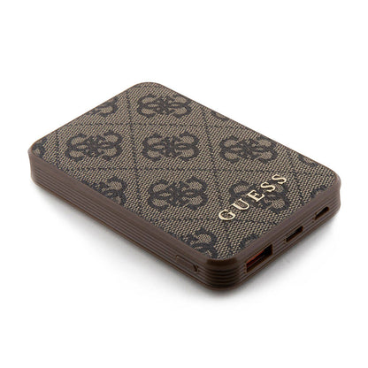 Guess Orijinal Lisanslı PU Deri 4G Desenli Metal Yazı Logolu Powerbank 5000mAh