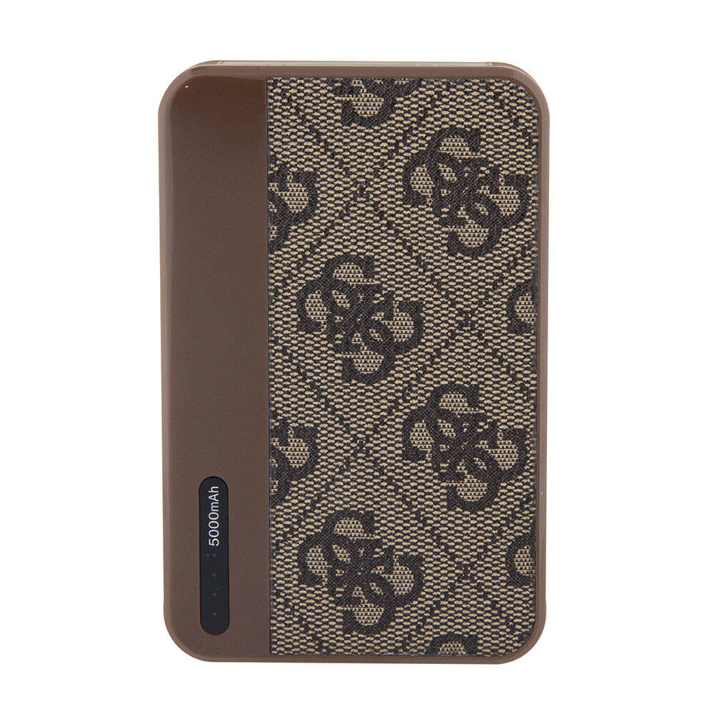 Guess Orijinal Lisanslı PU Deri 4G Desenli Metal Yazı Logolu Powerbank 5000mAh