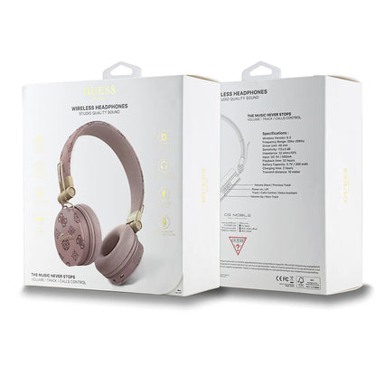Guess Orijinal Lisanslı PU Desenli Metal El Yazısı Logolu Kulak Üstü Bluetooth Kulaklık