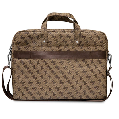 Guess Orijinal Lisanslı Sıcak Damgalı 4G Desenli Üçgen Logolu Omuz Askılı 15-16 inç Laptop Çantası