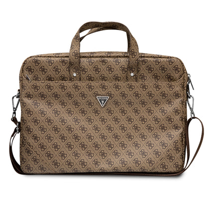 Guess Orijinal Lisanslı Sıcak Damgalı 4G Desenli Üçgen Logolu Omuz Askılı 15-16 inç Laptop Çantası