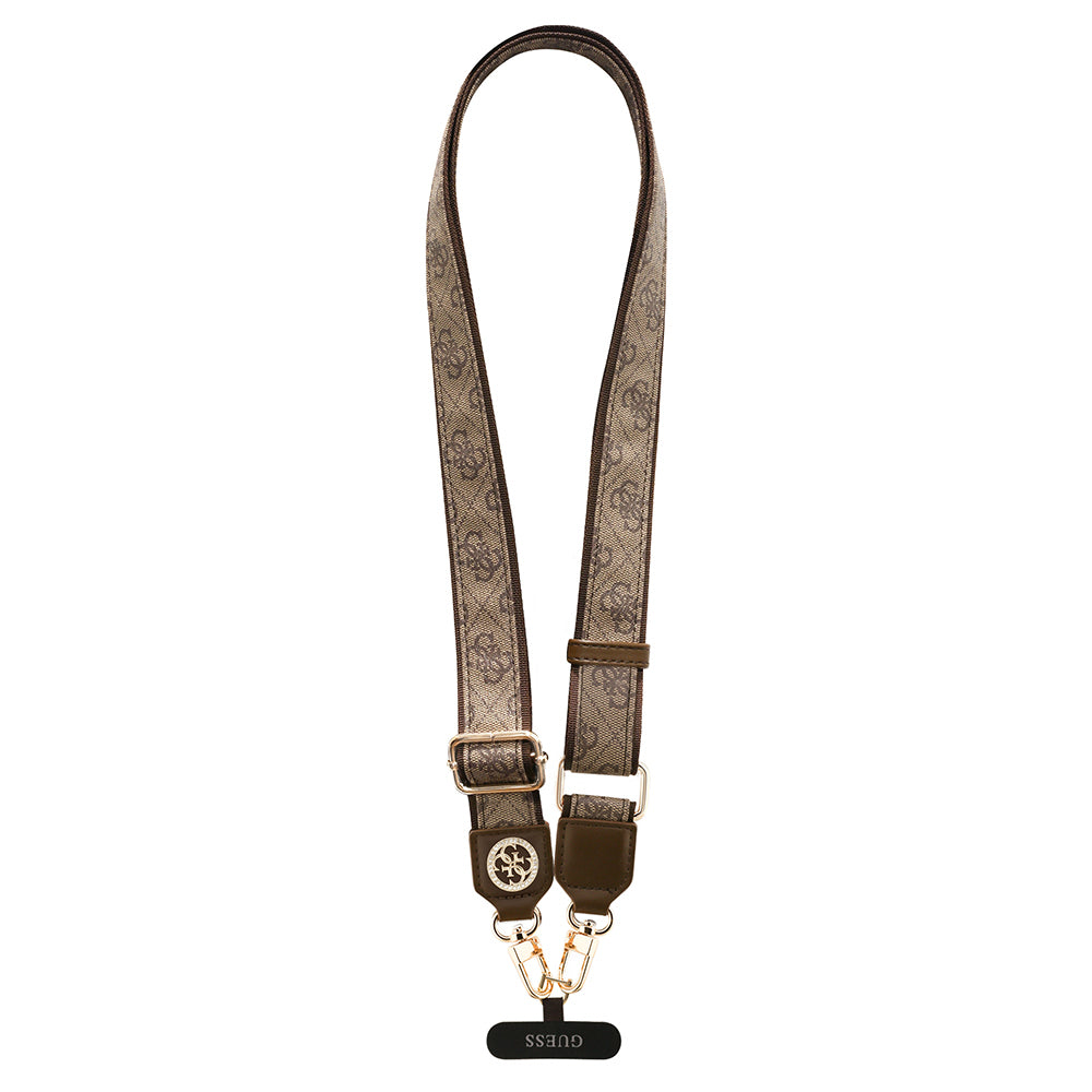 Guess Orijinal Lisanslı Taşlı 4G Metal Logolu Çapraz Vücut Telefon Askı Kayışı 150cm
