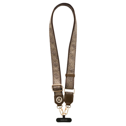 Guess Orijinal Lisanslı Taşlı 4G Metal Logolu Çapraz Vücut Telefon Askı Kayışı 150cm